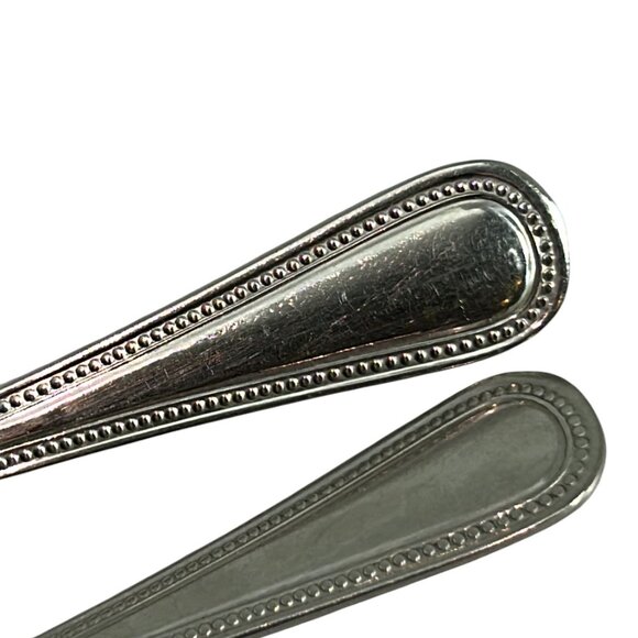 Wallace Continental Bead Stainless Flatware Serving Fork Pierced Spoon 18/10 - Picture 4 of 8